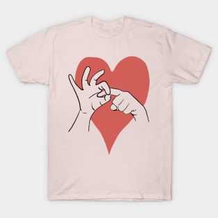 Love gesture - naughty valentines gift rude - light colour T-Shirt